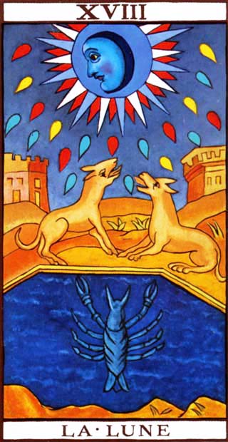 La Lune, arcane majeur du tarot de marseille, par l'institut de voyance du net