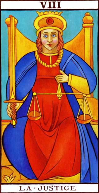 La Justice, arcane majeur du tarot de marseille, par l'institut de voyance du net