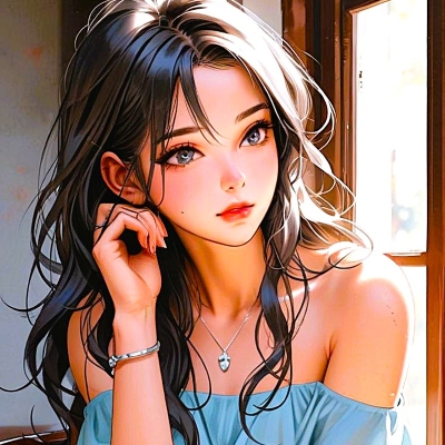 Femme sereine portant un pendentif et un bracelet amulette