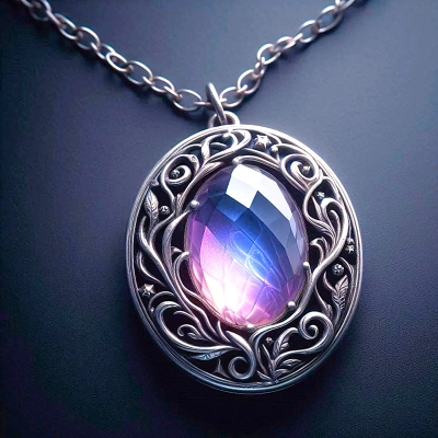 amulette pendentif avec pierre préciseuse sertie